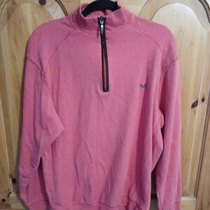 Southern Marsh Men Medium Pink 1/4 Zip Pullover Embroidered Logo Preppy EUC